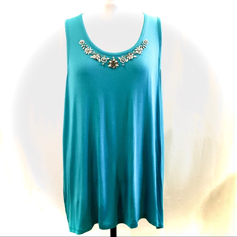 Lane Bryant Beaded Jersey Tank | SZ 22/24 | NWOT